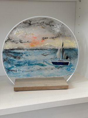 Circular Frame Glass Art