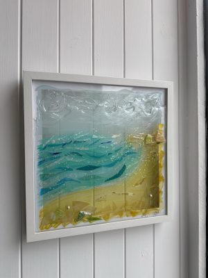 Shimmering Sands Framed Glass Art
