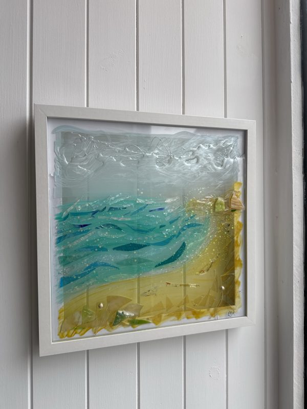 Shimmering Sands Framed Glass Art