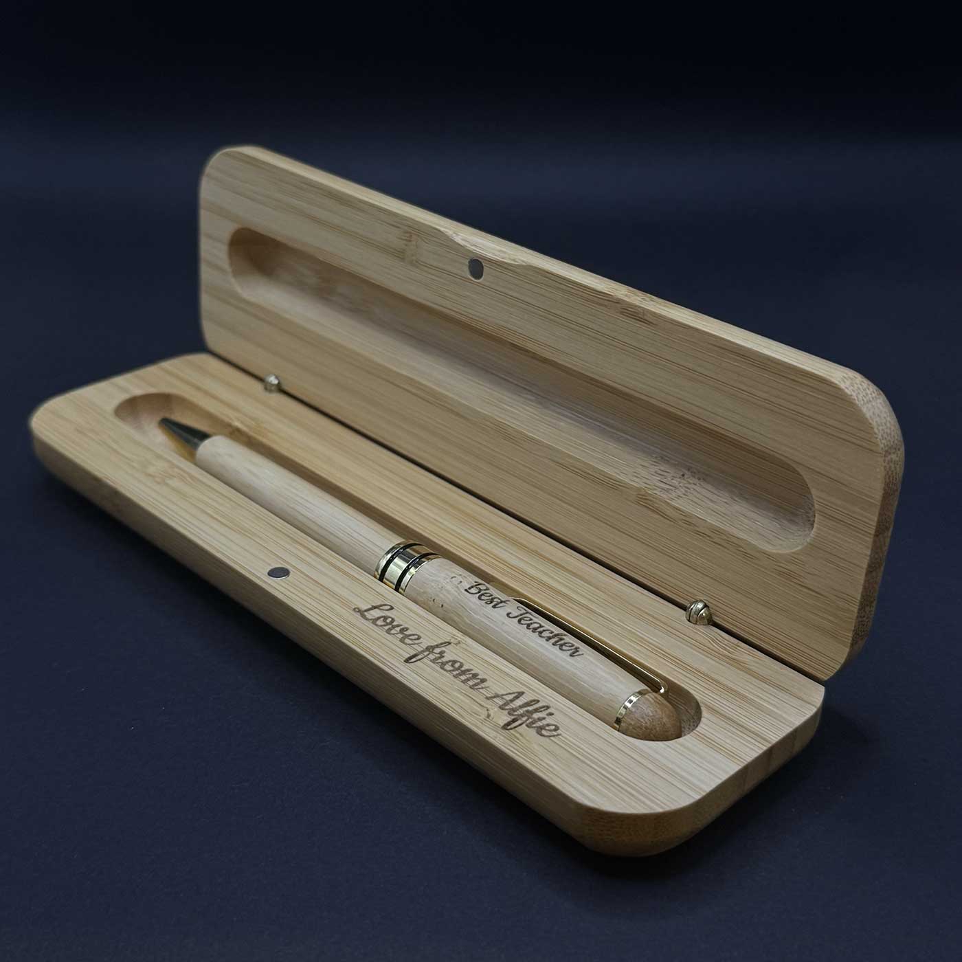 Personalised Bamboo Pen and Gift Box Set